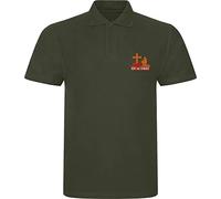Embroidered Left Chest Lest We Forget Anzac Day Polo Shirt British Veterans Remembrance Day Poppy Flower Unisex Gift Polo Top (Military Green, S, s)