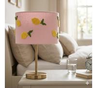 Embroidered Lemon Light Shade Fabric Drum Lampshade Suitable for Ceiling & Table Lamps Elegant Pendent Light Shade