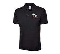 Embroidered Lest We Forget T-Shirt, Remembrance Day British Army Uneek Polo Unisex Top Black