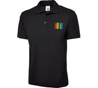 Embroidered LGBT London Pride Polo Shirt, Gays Lesbians Pride Equality Rainbow Colours LGBTQI Community Unisex Gift Polo Top