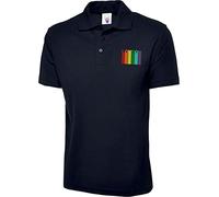 Embroidered LGBT London Pride Polo Shirt, Gays Lesbians Pride Equality Rainbow Colours LGBTQIA+ Community Unisex Gift Polo Top