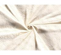 Embroidered Linen Viscose Fabric Cream - per metre