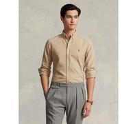 Embroidered Logo Chino Shirt in Slim Fit beige