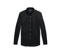 Embroidered Logo Chino Shirt in Slim Fit Black