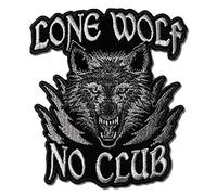 Embroidered Lone Wolf No Club Wolf Head Patch