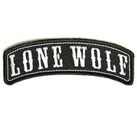 Embroidered Lone Wolf Rocker Iron on Patch