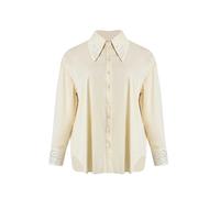 Embroidered Long Sleeve Shirt for Women Mat Fashion Beige TU