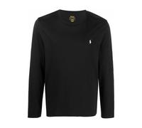 Embroidered Long-sleeved Cotton T-shirt - male - Polo Ralph Lauren - Long Sleeve T-Shirts - Black - M - Tops M