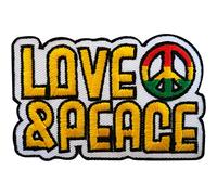 Embroidered Love and Peace Patch Badge Iron Sew On Hippie Rasta Reggae Sign Logo
