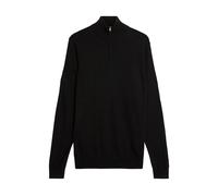 Embroidered merino knit 1/4 zip pullover Lyle & Scott Noir XS
