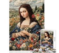 Embroidered Mona Lisa 1000 Piece Jigsaws for Teenagers Puzzle Improve Attention Span And Focus Peaceful Relaxing Leisure Fun (38x52cm)