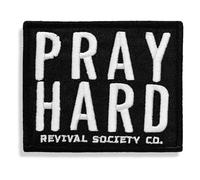 Embroidered Morale Patch - Pray Hard Tactical Patch with Hook & Loop Backing for Hats, Backpacks & Gear - Durable Embroidery Patch for Jackets, Range Bags, Tactical Gear & EDC