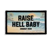 Embroidered Morale Patch - Raise Hell Baby Tactical Patch with Hook & Loop Backing for Hats, Backpacks & Gear - Durable Embroidery Patch for Jackets, Range Bags, Tactical Gear