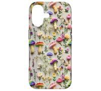 Embroidered Mushrooms Wild Flowers Cottagecore Aesthetic Case for iPhone 17