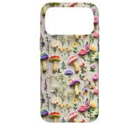 Embroidered Mushrooms Wild Flowers Cottagecore Aesthetic Case for iPhone 17 Pro Max