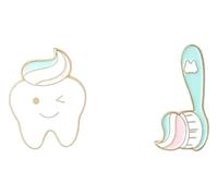 Embroidered Needles First Aid Medication Dose Set of 2 Lapel Badge Jewellery, Klein, Non-precious metal