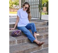 Embroidered nursing clothes t-shirt white