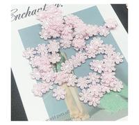 Embroidered Patch 100PCS Mini Handmade Fabric Flower Appliques Patches for Wedding Decoration Craft Sewing Accessories 1.3cm(Slight Pink)