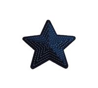 Embroidered Patch 10pcs Big Sequined Star Patches Embroidery Glitter Fabric Appliques DIY Patchwork Crafts Sewing Jeans Coats Badge Suits(Dark Blue)