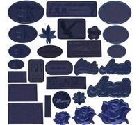 Embroidered Patch 10Pcs Blue Fabric Boy Embroidered Patches Stickers for Dress T-Shirt Bag Applique Coat Shoes Clothing(62-01)