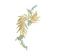 Embroidered Patch 1pair/2pcs Design Dressess with Leaf Applique Clothing Thermoadhesive Patches Embroidery Patch Flower Leaves for Dress(Yellow)