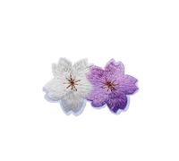 Embroidered Patch 20 Pcs Colorful Cute Cherry Blossoms Patches Clothes Dress Embroidery Applique Sewing Supplies Decorative Pink Green Blue Red(Color303)
