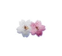 Embroidered Patch 20 Pcs Colorful Cute Cherry Blossoms Patches Clothes Dress Embroidery Applique Sewing Supplies Decorative Pink Green Blue Red(Color304)