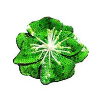 Embroidered Patch 2pcs Handmade Large Sequins Flowers Embroidered Shinning Applique Fashion Clothing Sewing On Patch Accessories(Green)