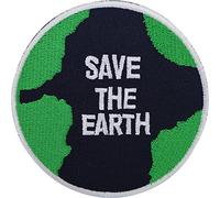 Embroidered Patch Save The Earth Iron On Sew On Embroidery Badge Green Peace WWF