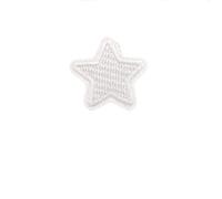 Embroidered Patches 10/24pcs Red Black Small Star Embroidery Patches for Clothing Jeans Shoes Iron On Clothes Sticker Hole Repair DIY(White 10cps)