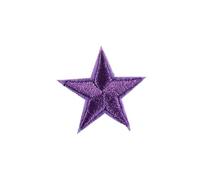 Embroidered Patches 10PCS Multi-Colored Star Embroidered Patches Sew Iron On Clothing Gold Silver for Clothes Appliques Craft Sticker Stripes(Deep Purple)