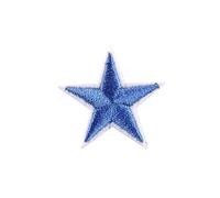 Embroidered Patches 10PCS Multi-Colored Star Embroidered Patches Sew Iron On Clothing Gold Silver for Clothes Appliques Craft Sticker Stripes(Blue with White Edge)