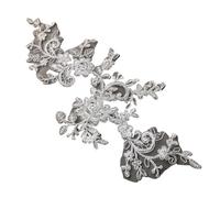 Embroidered Patches, Embroidery Lace Applique Trim Veil DIY Handmade Materials Wedding Decorative Accessories(Black)