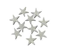 Embroidered Patches， Embroidery Patches Star Pack of 10 Gold and Silver Iron On(10pcs Silvery)