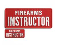 Embroidered Patches Firearms Instructor for Uniforms, Backpacks, Vest, Jackets end Cap One Small and One Large 4"x10" and 2"x5" Hook and Loop on Back