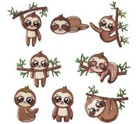 Embroidered Patches - Sew on Applique Patches - Sloth Shape Cute Crafts Accessories Sheets for Clothing Shirt Dress Hat Women Jeans Tote Bags Jackets Girls Backpack