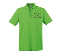 Embroidered Personalised Fruit of the Loom Unisex Premium Polo Your Text Gym Top