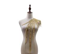 Embroidered Phoenix Tail Collar Appliqué, Embroidery Patch, Phoenix Tail Applique Patches, Tactical Collar for Sewing, Craft, Costume, Wedding Dress, Wedding Dress, Decoration, Gold