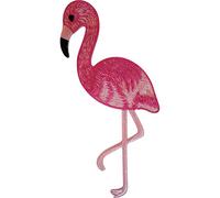 Embroidered Pink Flamingo Iron On Badge Sew On Patch Jacket Shirt Bag Applique