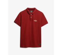 Embroidered polo shirt Superdry Vintage Athletic Rouge 2XL