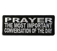 Embroidered Prayer The Most Important Conversation of The Day Iron on Patch
