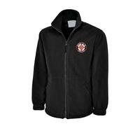 Embroidered Proud To Be English Badge Full Zip Fleece Jacket, England Flag Jacket, Patriotic Jacket, Casual Wear Jacket Black