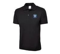 Embroidered Proud to Be Scottish Badge Unisex Adults Polo Shirt, Scotland Flag Polo Shirt, Patriotic Poloshirt, Casual Wear Polo Shirt for Adults Black