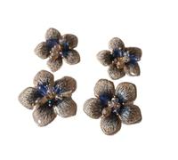 Embroidered Repair Applique Patches, 4 Pcs DIY 3D Rhinestone Beaded Flower Embroidered Patches Appliques Multicolor 4cm 3.5cm(Model 2)