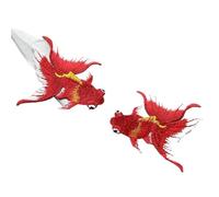 Embroidered Repair Applique Patches, Embroidered Patch 2 pcs Goldfish Chinese Ethnic DIY Sewing Multicolor for Clothes Shoes(Goldfish Red B)