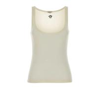 Embroidered Ribbed Wool Tank Top - female - Versace - Sleeveless Tops - Beige - S - Tops S