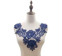Embroidered Rose Flower Lace Collar Fabric 3D Hollow Lace Applique Patches DIY Sewing Dress Clothes Collar Fabric Accessories-04