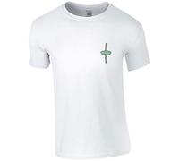 Embroidered Royal Marines Commando Dagger Mens T Shirt British Army Military Embroidery (2XL, White)