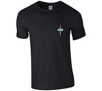 Embroidered Royal Marines Commando Dagger Mens T Shirt British Army Military Embroidery (XL, Black)