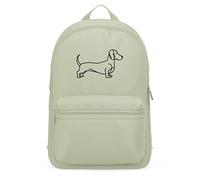 Embroidered Sausage Dog Mini Backpack Gift for Dachshund Owners Puppy Pet Walking Bag, One Size, Pistachio